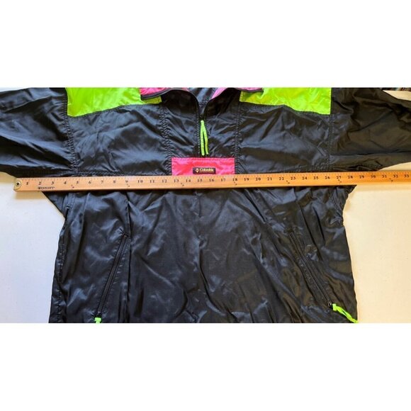 Vintage Columbia Women XL Anorak Jacket Pullover Windbreaker Neon Colorblock 90s - Picture 3 of 10